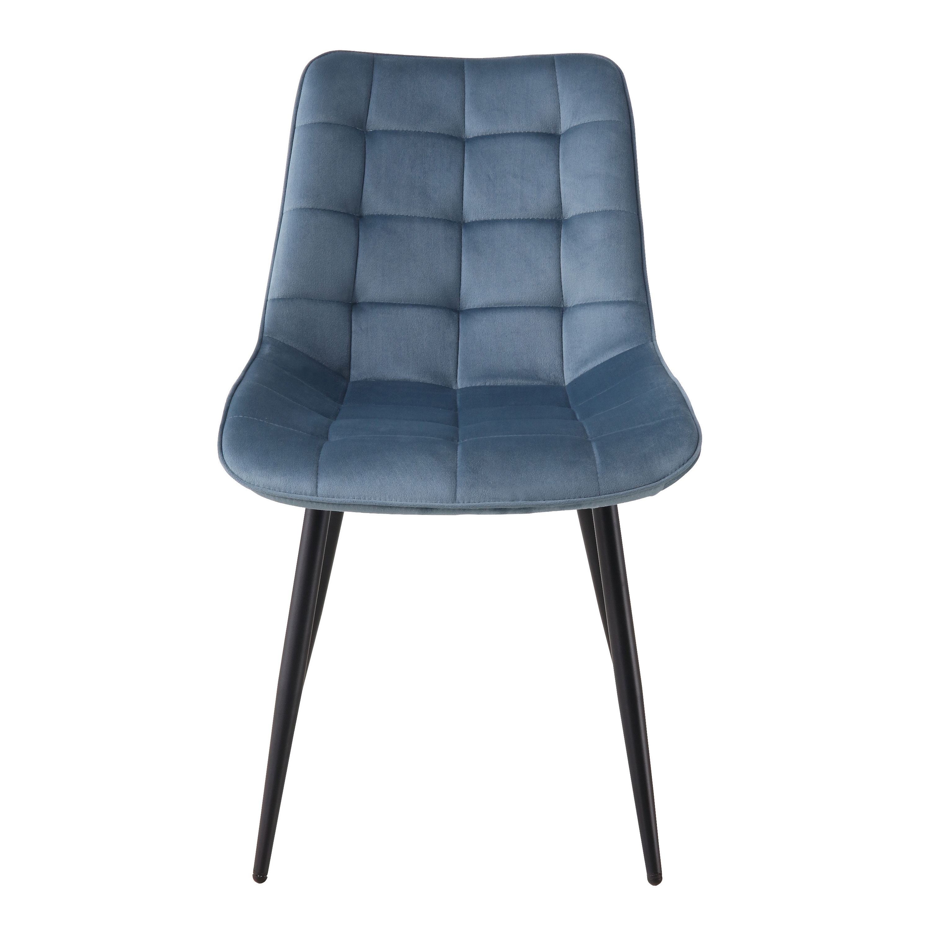 BHS LIVING Esszimmerstuhl, Küchenstuhl, Stuhl für den Wartebereich SERENA Polstersessel mit Samtstoff petrol 55x53x88 cm